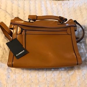 Camel color shoulder handbag